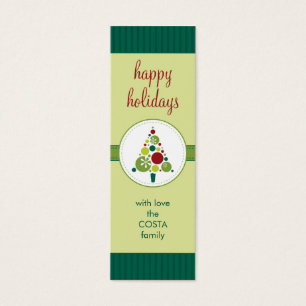 GEPERSONALISEERD CADEAU LABEL :: modern spotty tre Mini Visitekaartjes