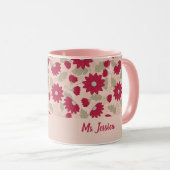 Gepersonaliseerd cadeau van de leraar, roze mok (Voorkant rechts)