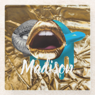 Gepersonaliseerd cadeau voor bruidsmeisje, bruilof glazen onderzetter