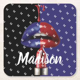 Gepersonaliseerd cadeau voor bruidsmeisje, bruilof vierkante kartonnen onderzetter