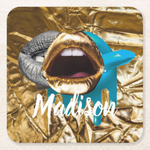 Gepersonaliseerd cadeau voor bruidsmeisje, bruilof vierkante kartonnen onderzetter