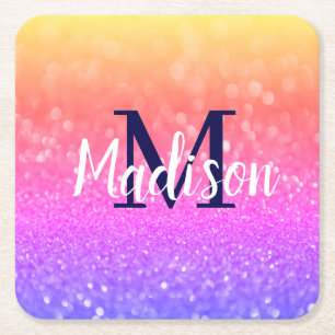 Gepersonaliseerd cadeau voor bruidsmeisje, bruilof vierkante kartonnen onderzetter