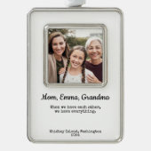 Gepersonaliseerd cadeau voor grootouders verzilverd kader ornament (Voorkant)