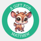 Gepersonaliseerd cadeau voor kerst ronde sticker (Voorkant)