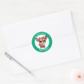 Gepersonaliseerd cadeau voor kerst ronde sticker (Envelop)