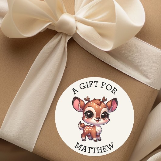 Gepersonaliseerd cadeau voor kerst ronde sticker