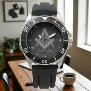 Gepersonaliseerd cadeau voor vrijmetselaar Square Horloge