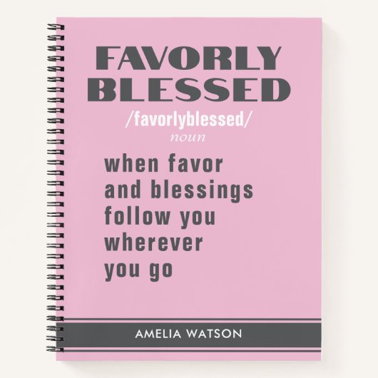 Gepersonaliseerd cadeau voor vrouwen roze motivati notitieboek (Voorkant)