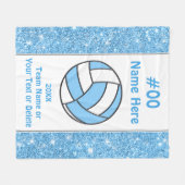 Gepersonaliseerd, cadeaus voor volleybalovers, sen fleece deken (Voorkant (Horizontaal))