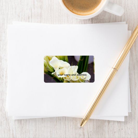 gepersonaliseerd calla lily-label etiket (Insitu)