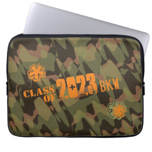 Gepersonaliseerd Camouflage Woodland Green Laptop Sleeve