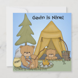 Gepersonaliseerd Camping Birthday Invites Kaart