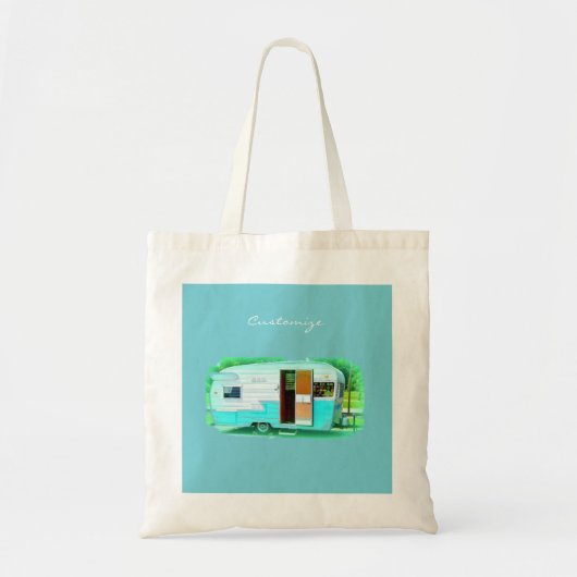 Gepersonaliseerd caravan camper tote bag (Voorkant)