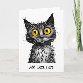 Gepersonaliseerd Cat Wenskaart Feestdagen Kaart