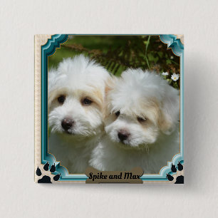 Gepersonaliseerd Cavachon Magnet, Gepersonaliseerd Vierkante Button 5,1 Cm