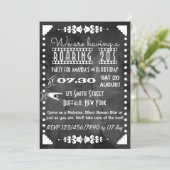 Gepersonaliseerd Chalkboard Roaring 20s Partij Kaart (Staand voorkant)