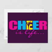 Gepersonaliseerd Cheer Cheerlead Paars Briefkaart (Voorkant / Achterkant)