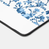 Gepersonaliseerd chique blauw Roos bloemig Bureaumat (Hoek)