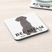 Gepersonaliseerd chocolaatlabrador bier onderzetter (Linkerzijde)