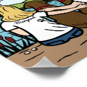 Gepersonaliseerd chocolade labrador Family Blonde  Poster (Hoek)