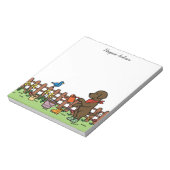 Gepersonaliseerd chocolade labrador Gardener Notitieblok (Gedraaid)