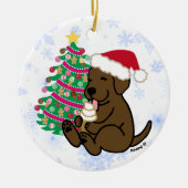 Gepersonaliseerd chocolade labrador Ice Cream Keramisch Ornament (Voorkant)