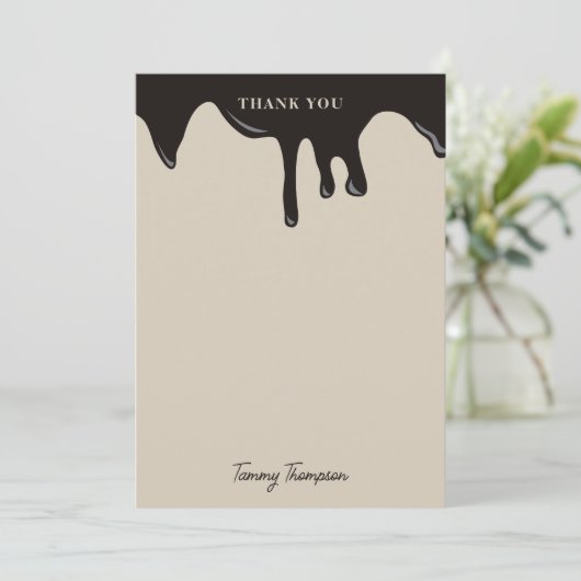 Gepersonaliseerd chocolade thema patroon bedankkaart (Staand voorkant)