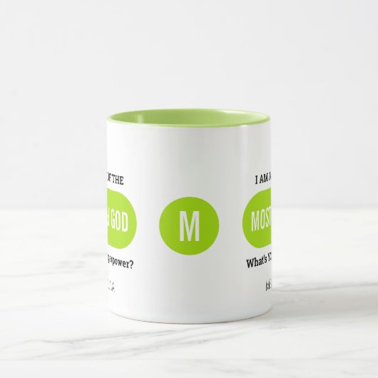 Gepersonaliseerd Christelijk Superpower Green Mono Mok (Midden)