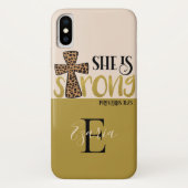 Gepersonaliseerd Christelijk zij is sterke spreekw Case-Mate iPhone Case (Achterkant)
