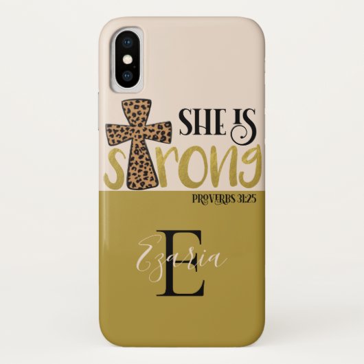 Gepersonaliseerd Christelijk zij is sterke spreekw Case-Mate iPhone Case (Achterkant)