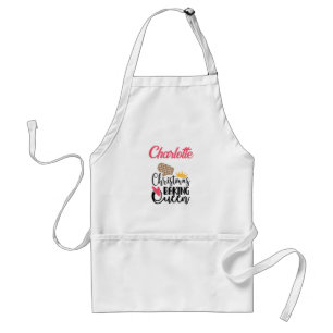 Gepersonaliseerd Christmas Baking Queen Adult Scho Standaard Schort