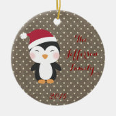 Gepersonaliseerd Christmas Penguin Family Ornament (Voorkant)