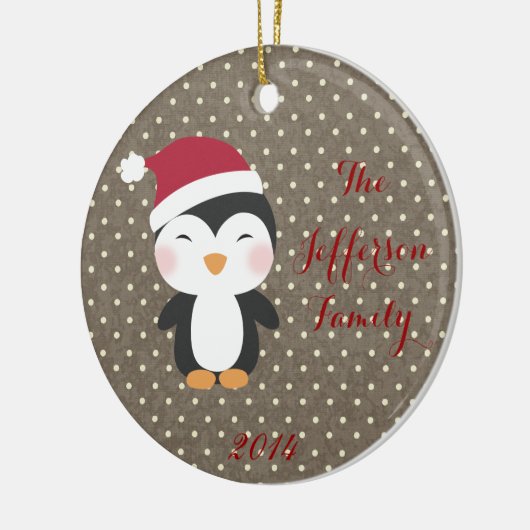 Gepersonaliseerd Christmas Penguin Family Ornament (Links)