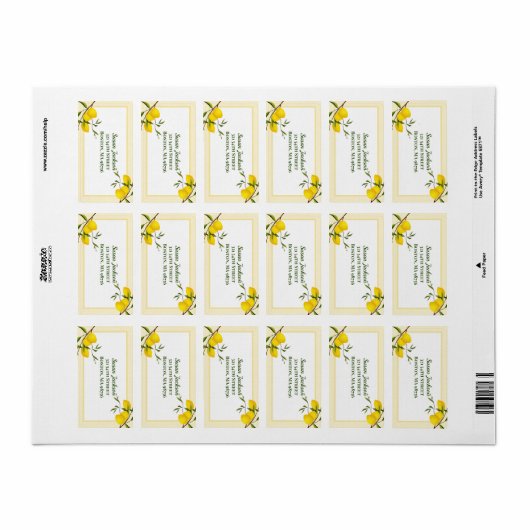 Gepersonaliseerd Citrus-botanisch Etiket (Full Sheet)