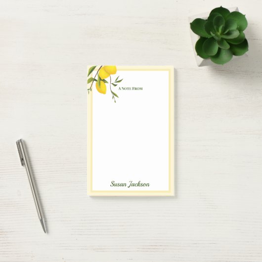 Gepersonaliseerd Citrus-botanisch Post-it® Notes (Kantoor)
