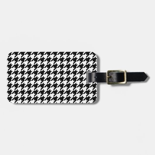 Gepersonaliseerd Classic houndstooth-patroon Dogst Bagagelabel (Voorkant horizontaal)