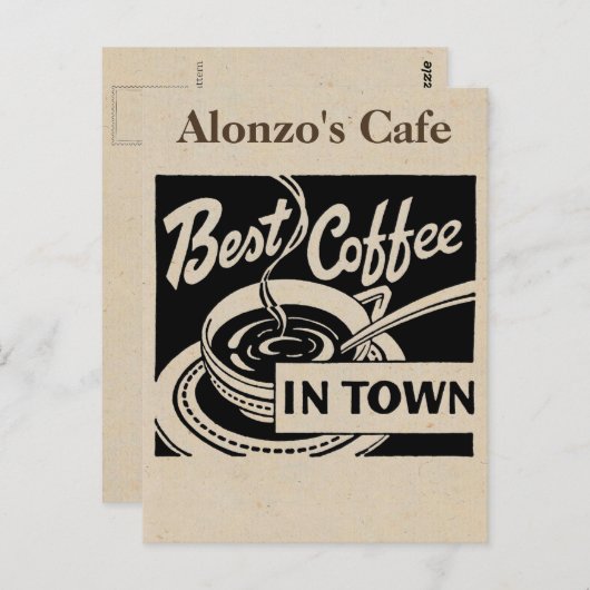 Gepersonaliseerd coffeeshop - Latte Briefkaart (Voorkant / Achterkant)