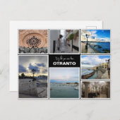 Gepersonaliseerd, collage uit Otranto, Puglia, Ita Briefkaart (Voorkant / Achterkant)