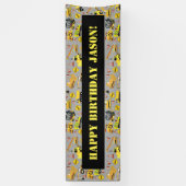 Gepersonaliseerd constructietekenpatroon spandoek (Verticaal)