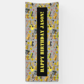 Gepersonaliseerd constructietekenpatroon spandoek (Verticaal)