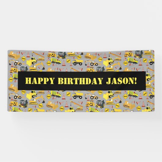 Gepersonaliseerd constructietekenpatroon spandoek (Horizontaal)