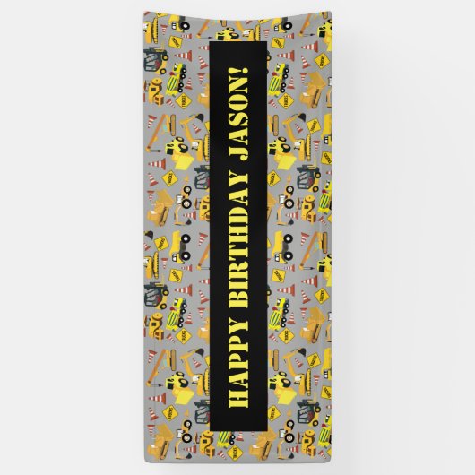 Gepersonaliseerd constructietekenpatroon spandoek (Verticaal)