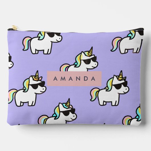 Gepersonaliseerd Cool Rainbow Unicorn patroon Etui (Voorkant)
