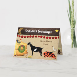 Gepersonaliseerd - Country Christmas Nubian Goat Kaart