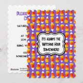 Gepersonaliseerd Crazy Candy Corn Halloween Party Feestdagenkaart (Voorkant / Achterkant)