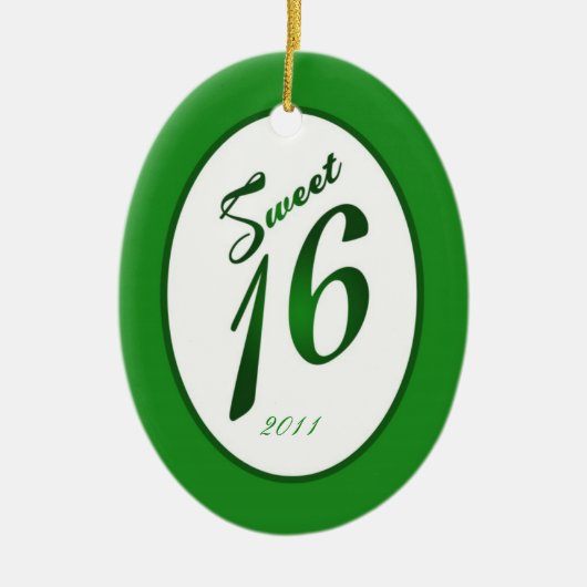 Gepersonaliseerd Custom Ornament Sweet 16 Green (Voorkant)