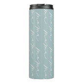 Gepersonaliseerd Cute Blue Mama Script Thermal Tum Thermosbeker (Achterkant)