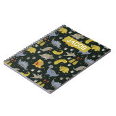 Gepersonaliseerd Cute Dinosaur-patroon Notitieboek (Linkerzijde)
