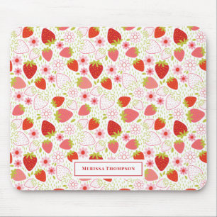 Gepersonaliseerd Cute Red Strawberry Pattern Muismat