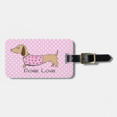 Gepersonaliseerd Dachshund Bagagelabel voor Reizen (Voorkant horizontaal)